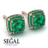 Hidden Halo Princess Emerald Earrings - Georgia No. 20 image 10