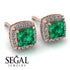Hidden Halo Princess Emerald Earrings - Georgia No. 5 image 10