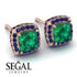 Hidden Halo Princess Emerald Earrings - Georgia No. 65 image 10