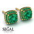 Hidden Halo Princess Emerald Earrings - Georgia No. 19 image 3