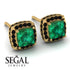 Hidden Halo Princess Emerald Earrings - Georgia No. 34 image 3