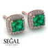 Hidden Halo Princess Emerald Earrings - Georgia No. 5 image 3
