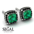 Hidden Halo Princess Emerald Earrings - Georgia No. 36 image 3