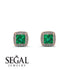 Hidden Halo Princess Emerald Earrings - Georgia No. 5 image 2