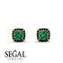 Hidden Halo Princess Emerald Earrings - Georgia No. 34 image 2