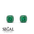 Hidden Halo Princess Emerald Earrings - Georgia No. 21 image 2