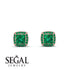 Hidden Halo Princess Emerald Earrings - Georgia No. 20 image 2