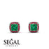 Hidden Halo Princess Emerald Earrings - Georgia No. 51 image 2