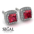 Hidden Halo Princess Ruby Earrings - Georgia No. 12 image 10