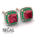 Hidden Halo Princess Ruby Earrings - Georgia No. 26 image 3