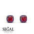 Hidden Halo Princess Ruby Earrings - Georgia No. 71 image 2