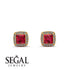 Hidden Halo Princess Ruby Earrings - Georgia No. 10 image 2