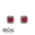 Hidden Halo Princess Ruby Earrings - Georgia No. 12 image 2