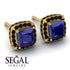 Hidden Halo Princess Sapphire Earrings - Georgia No. 43 image 10