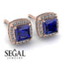 Hidden Halo Princess Sapphire Earrings - Georgia No. 14 image 10