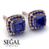 Hidden Halo Princess Sapphire Earrings - Georgia No. 74 image 10