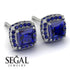 Hidden Halo Princess Sapphire Earrings - Georgia No. 75 image 3