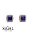 Hidden Halo Princess Sapphire Earrings - Georgia No. 14 image 2