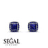 Hidden Halo Princess Sapphire Earrings - Georgia No. 75 image 2