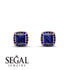 Hidden Halo Princess Sapphire Earrings - Georgia No. 74 image 2