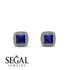 Hidden Halo Princess Sapphire Earrings - Georgia No. 15 image 3