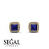 Hidden Halo Princess Sapphire Earrings - Georgia No. 13 image 2