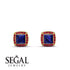 Hidden Halo Princess Sapphire Earrings - Georgia No. 58 image 2