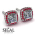 Hidden Halo Princess Diamond Earrings - Georgia No. 48 image 10