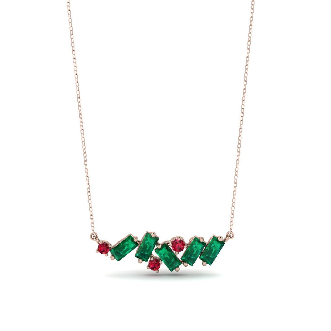 Baguette Ruby Necklace - Arielle No. 26