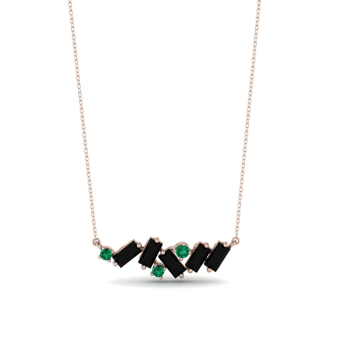 Baguette Emerald Necklace - Arielle No. 35
