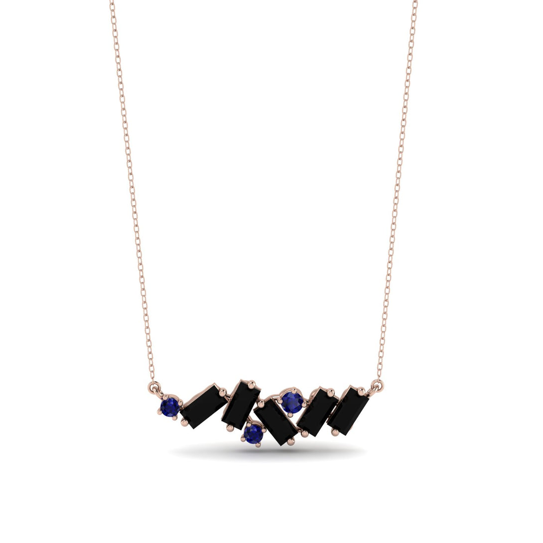 Baguette Sapphire Necklace - Arielle No. 44