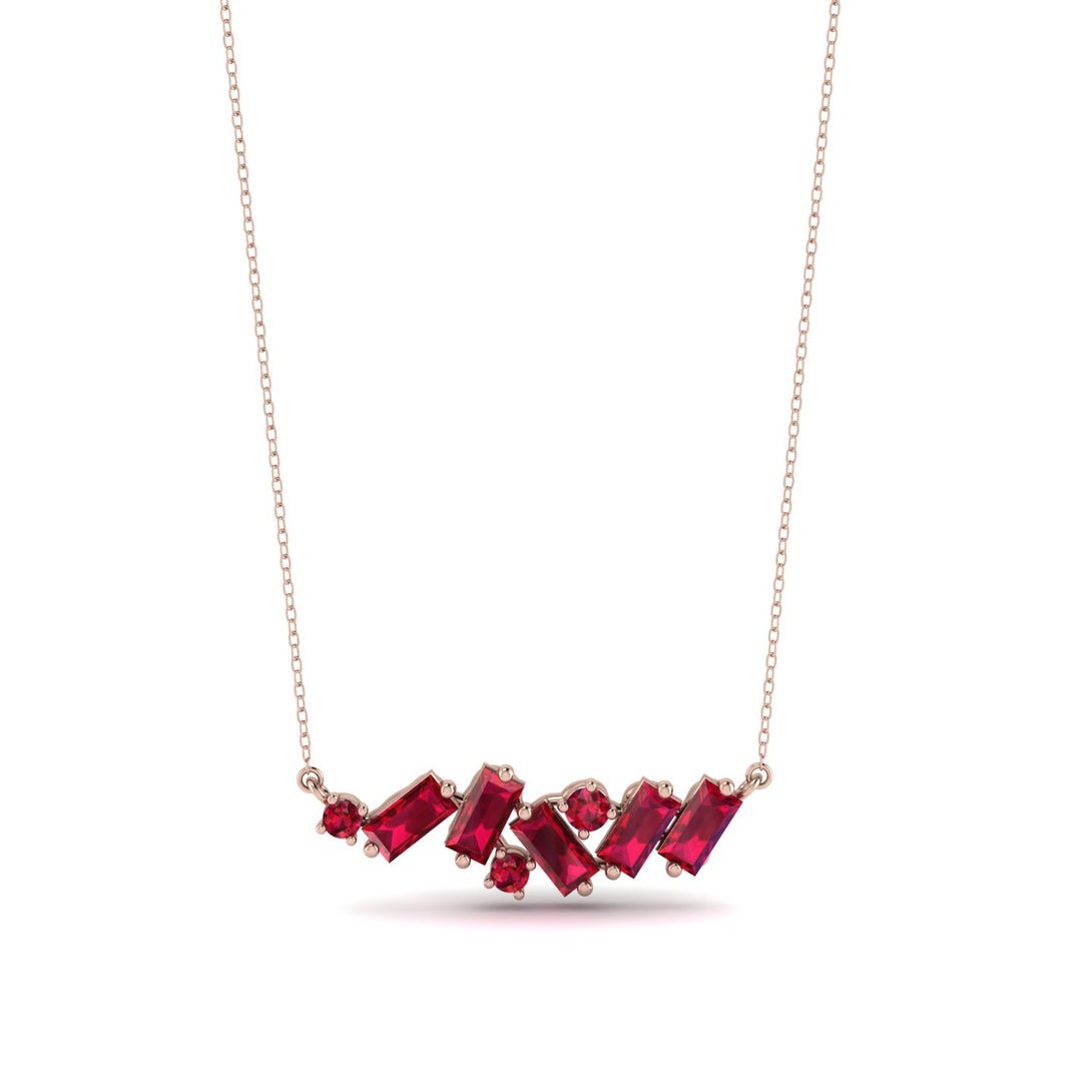 Baguette Ruby Necklace - Arielle No. 56