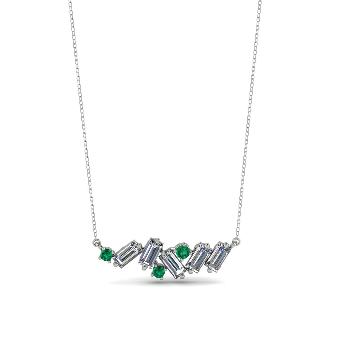 Baguette Emerald Necklace - Arielle No. 6