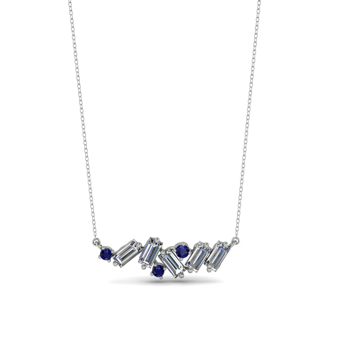 Baguette Sapphire Necklace - Arielle No. 15