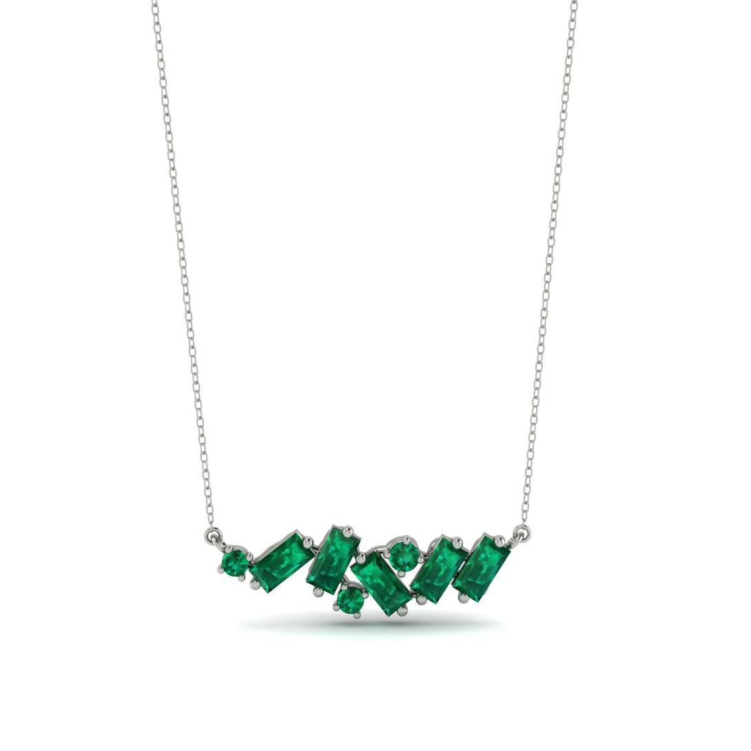 Baguette Emerald Necklace - Arielle No. 21