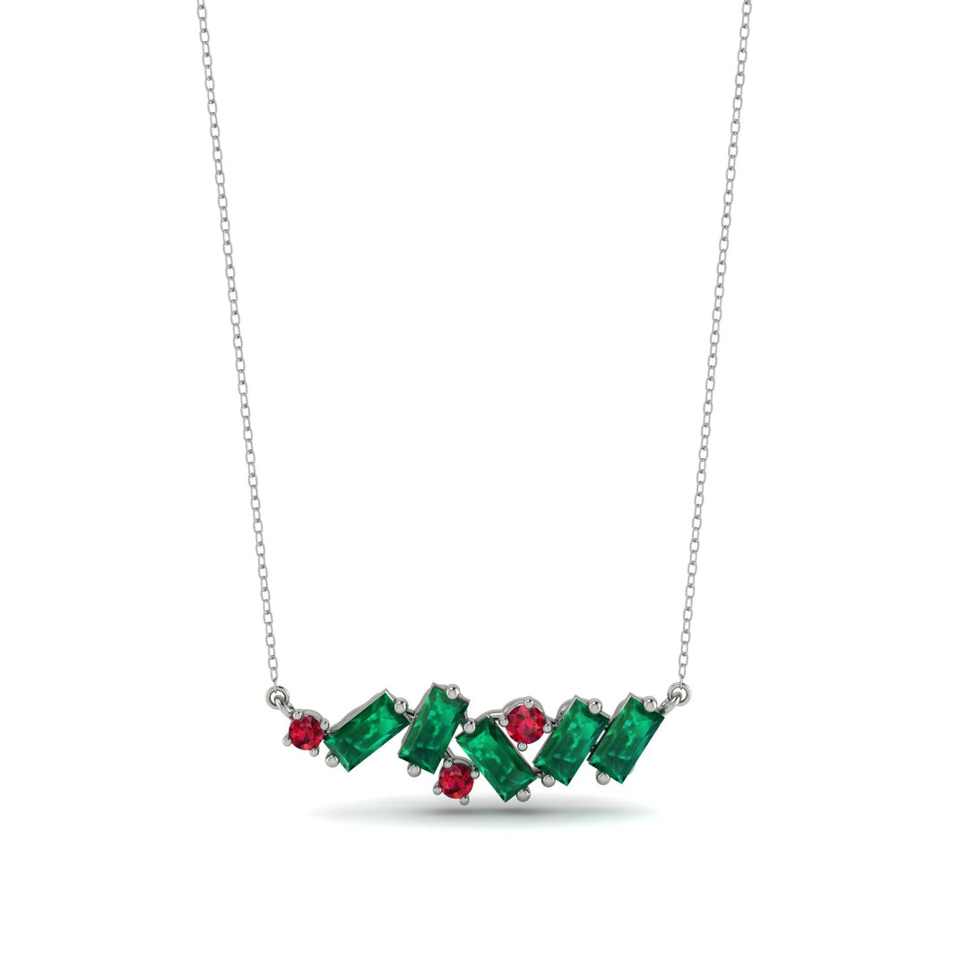 Baguette Ruby Necklace - Arielle No. 27