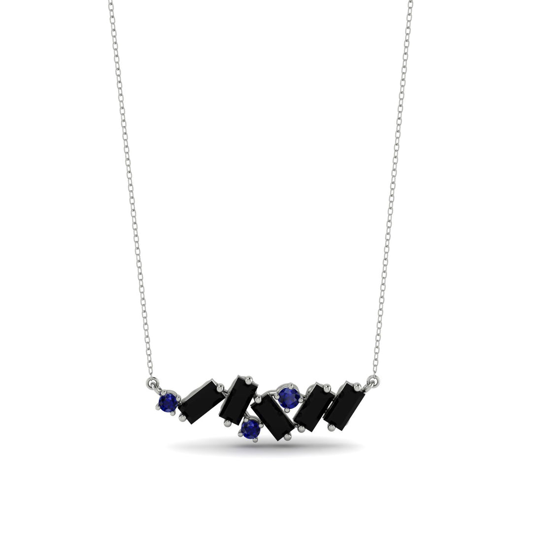 Baguette Sapphire Necklace - Arielle No. 45