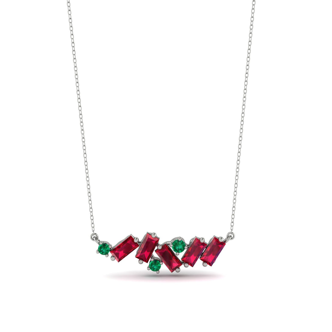 Baguette Emerald Necklace - Arielle No. 51