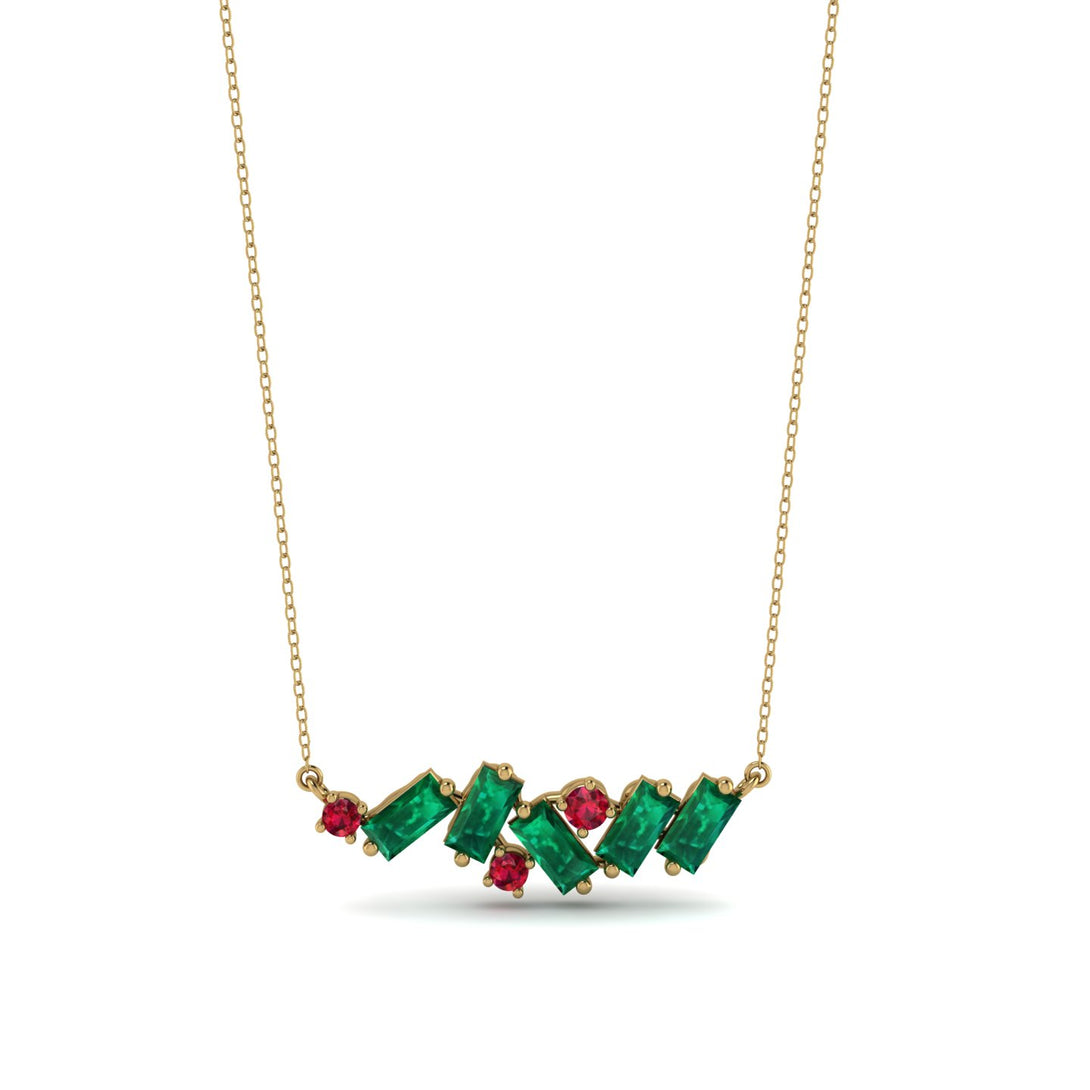 Baguette Ruby Necklace - Arielle No. 25