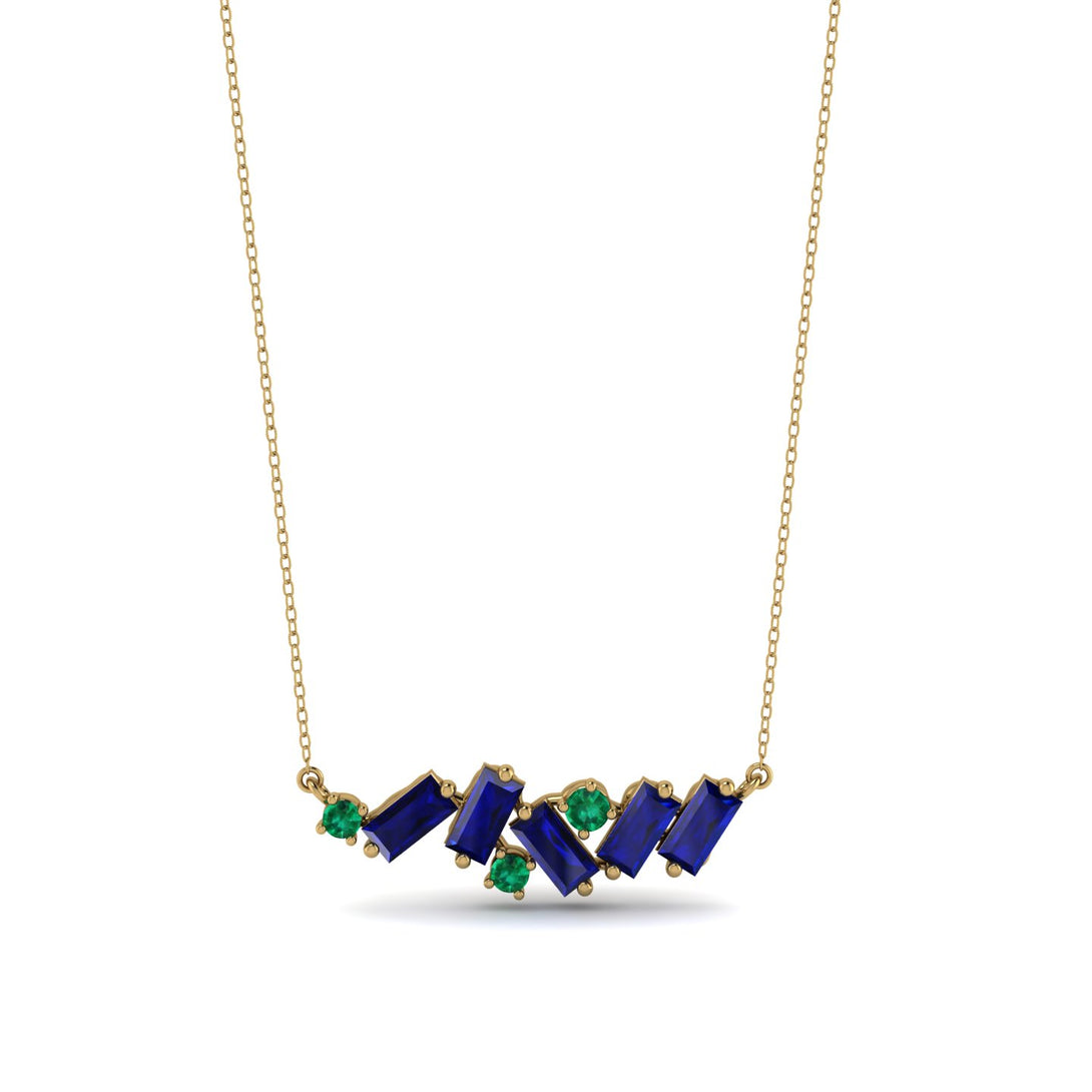 Baguette Emerald Necklace - Arielle No. 64