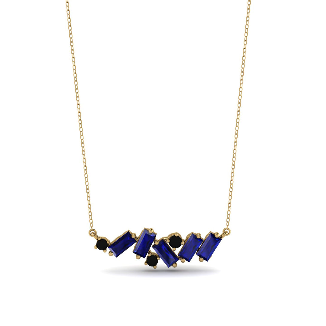 Baguette Black Diamond Necklace - Arielle No. 67