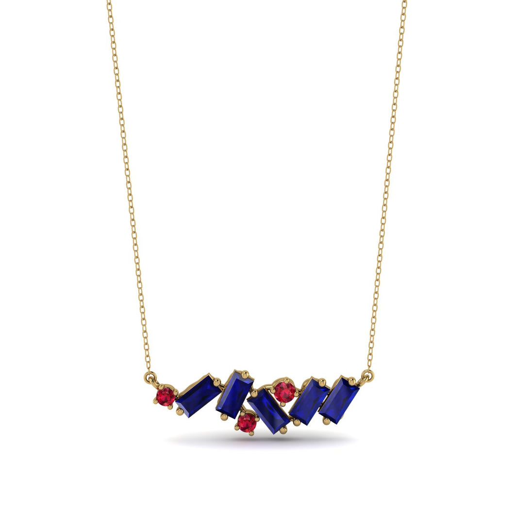 Baguette Ruby Necklace - Arielle No. 70