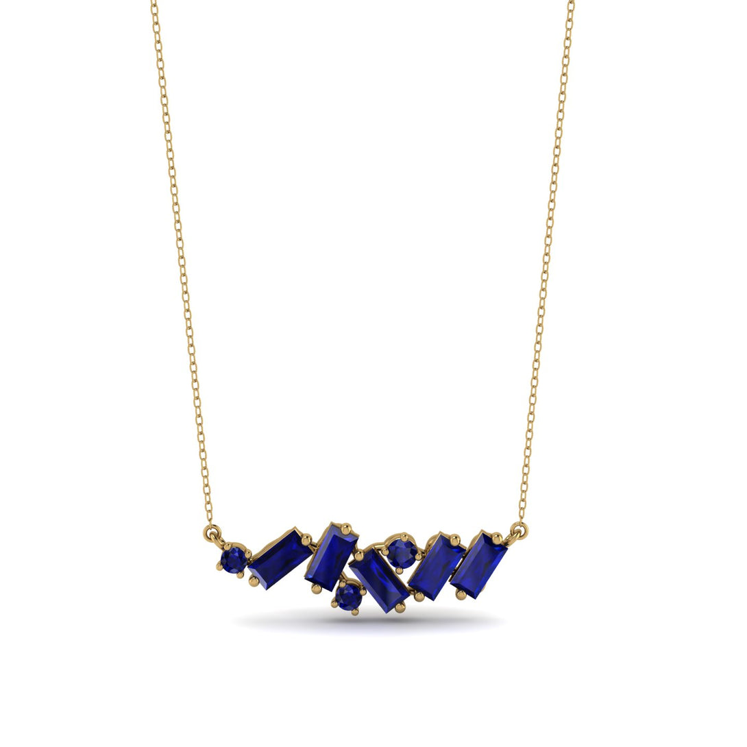 Baguette Sapphire Necklace - Arielle No. 73