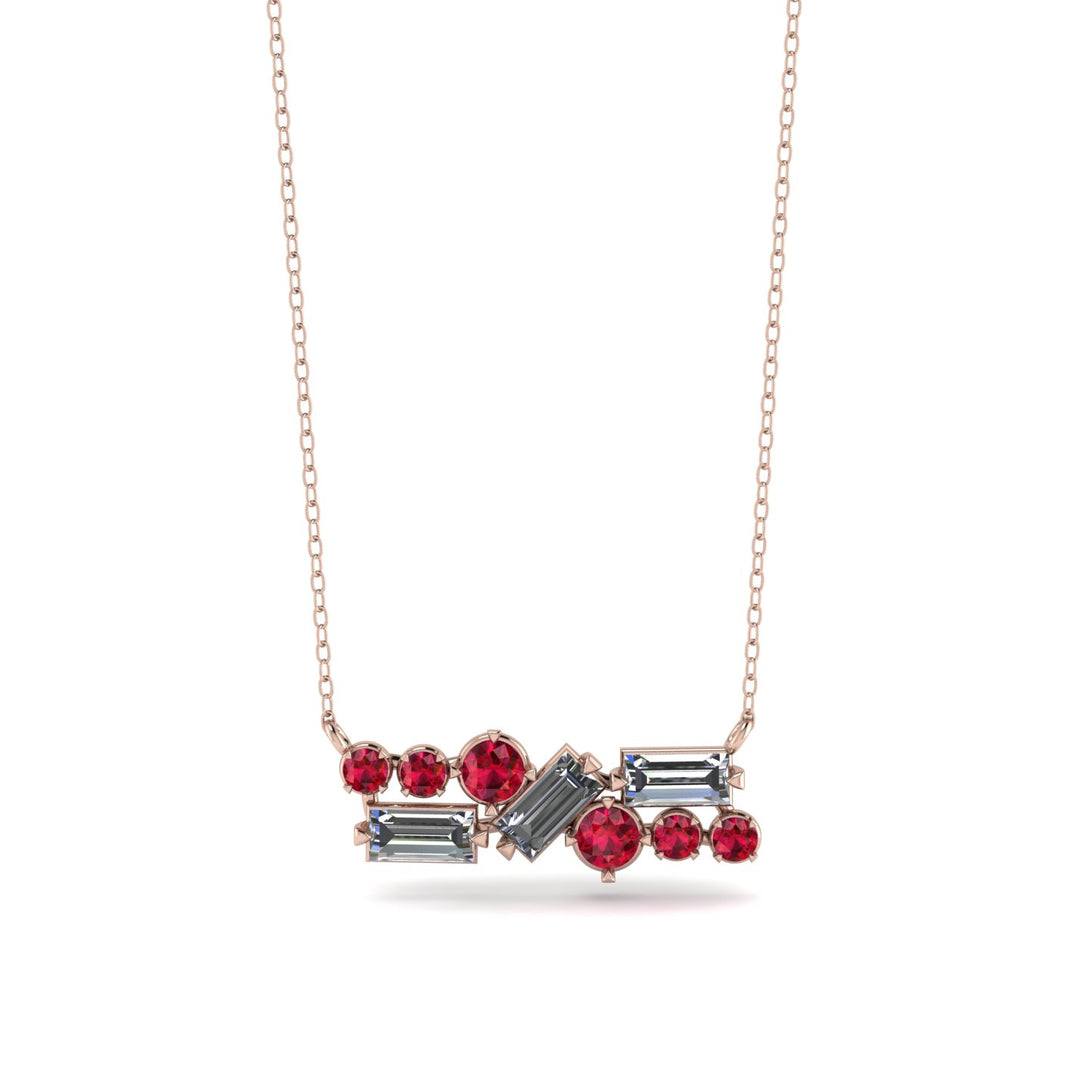Diamond Baguette Necklace Mix - Kinley No. 11