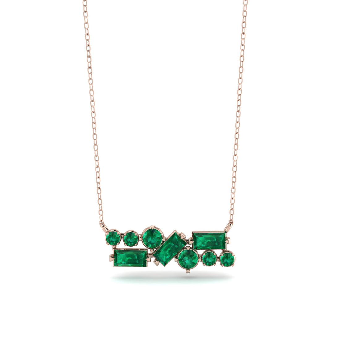 Emerald Baguette Necklace Mix - Kinley No. 20