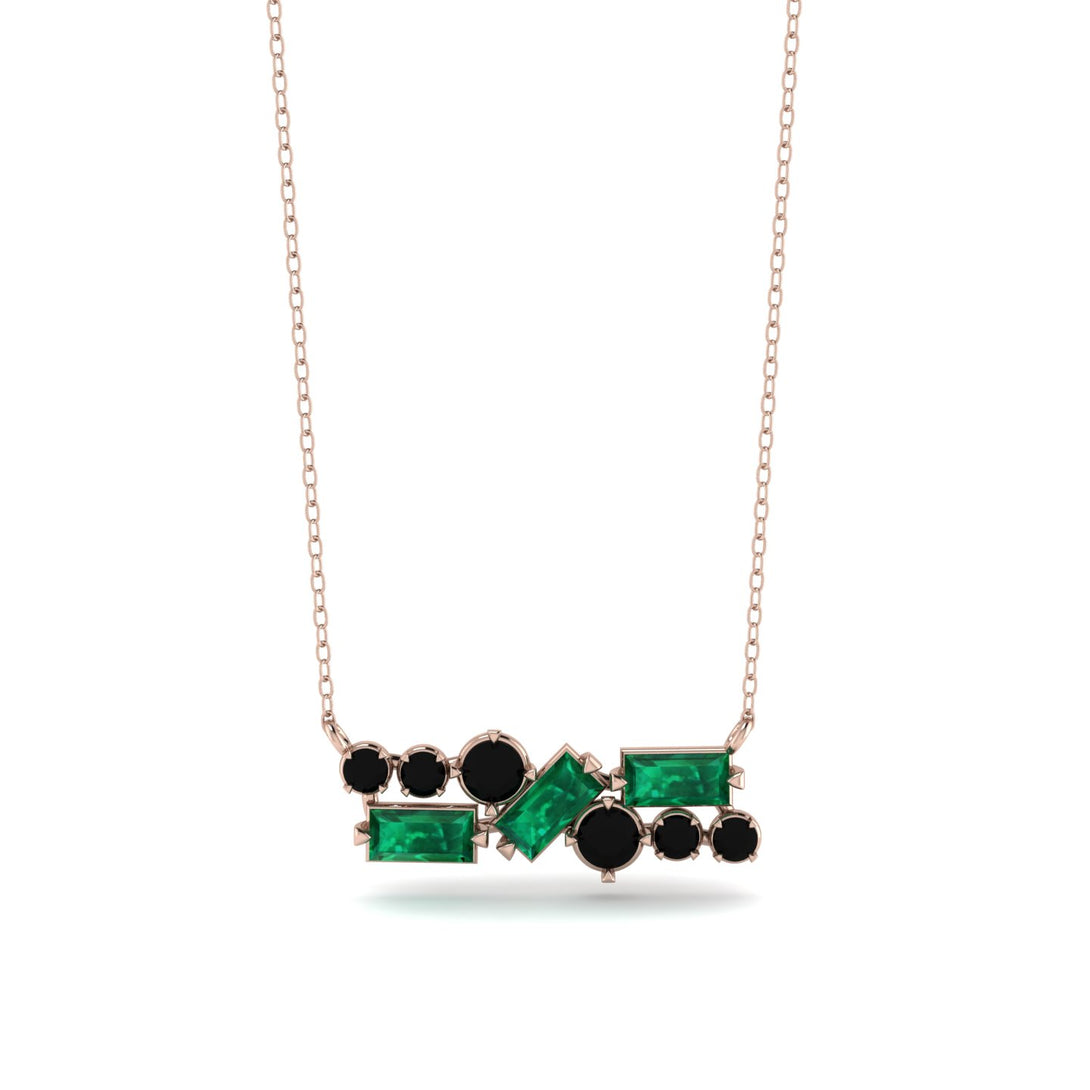 Emerald Baguette Necklace Mix - Kinley No. 23
