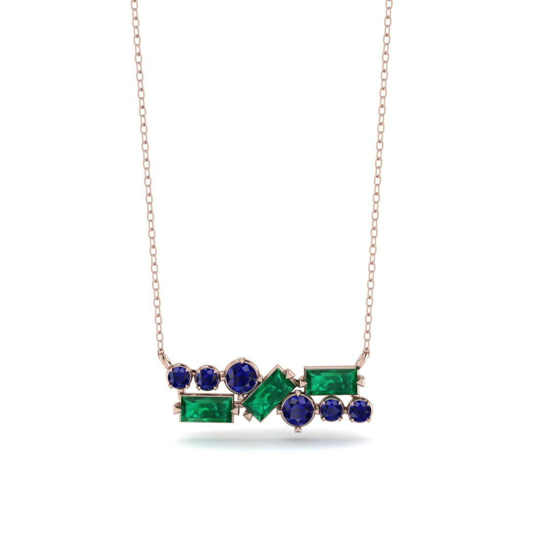 Emerald Baguette Necklace Mix - Kinley No. 29
