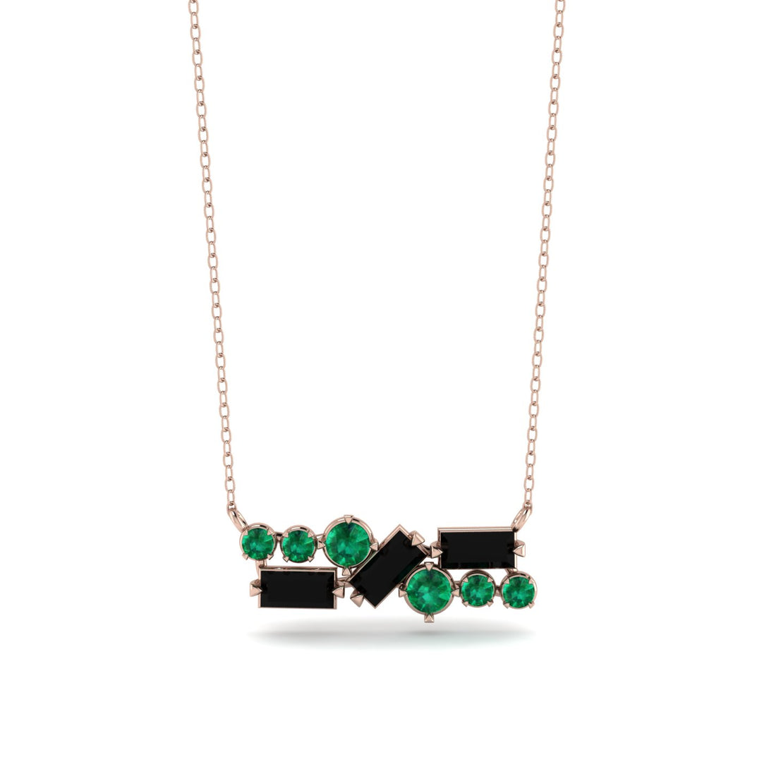 Black Diamond Baguette Necklace Mix - Kinley No. 35