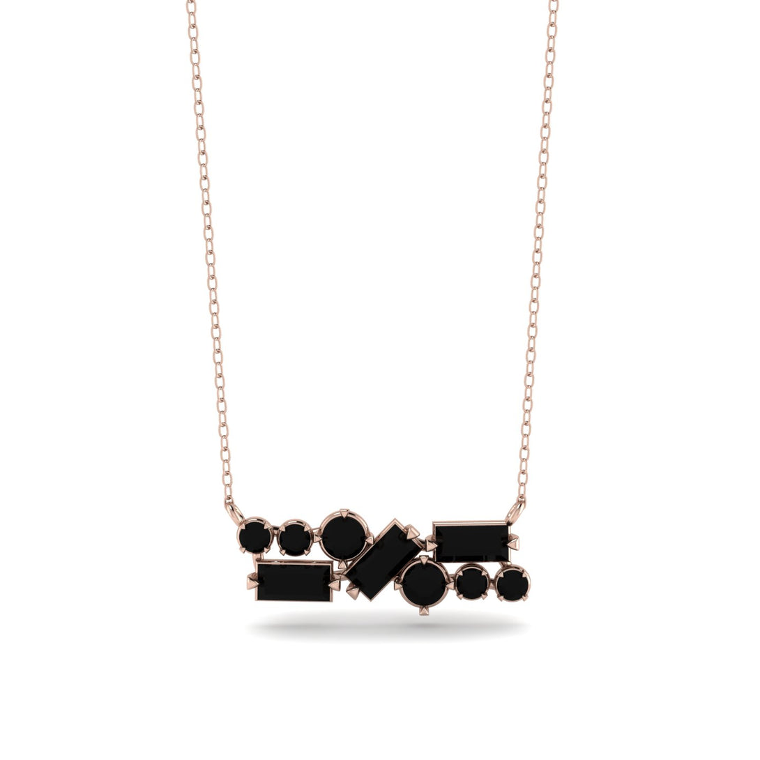 Black Diamond Baguette Necklace Mix - Kinley No. 38