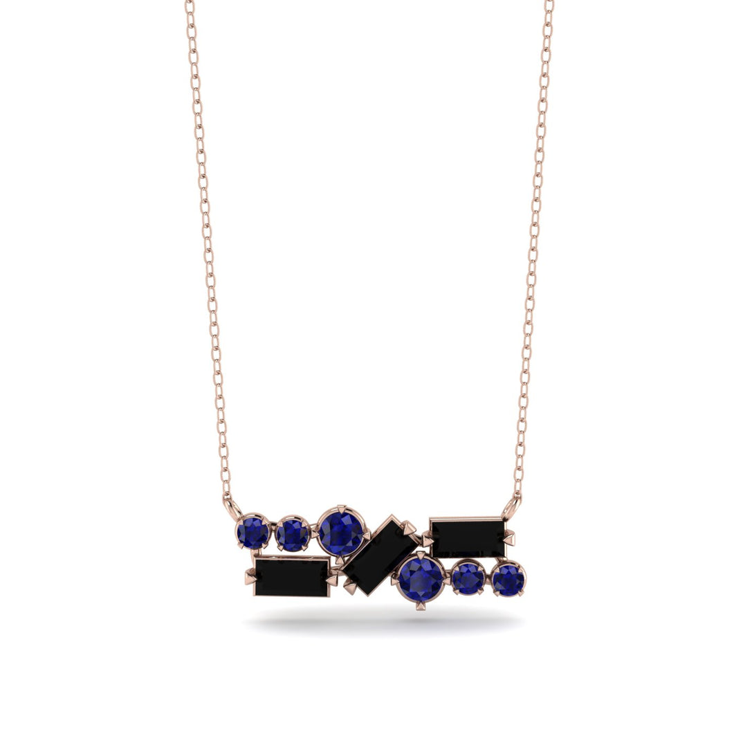 Black Diamond Baguette Necklace Mix - Kinley No. 44